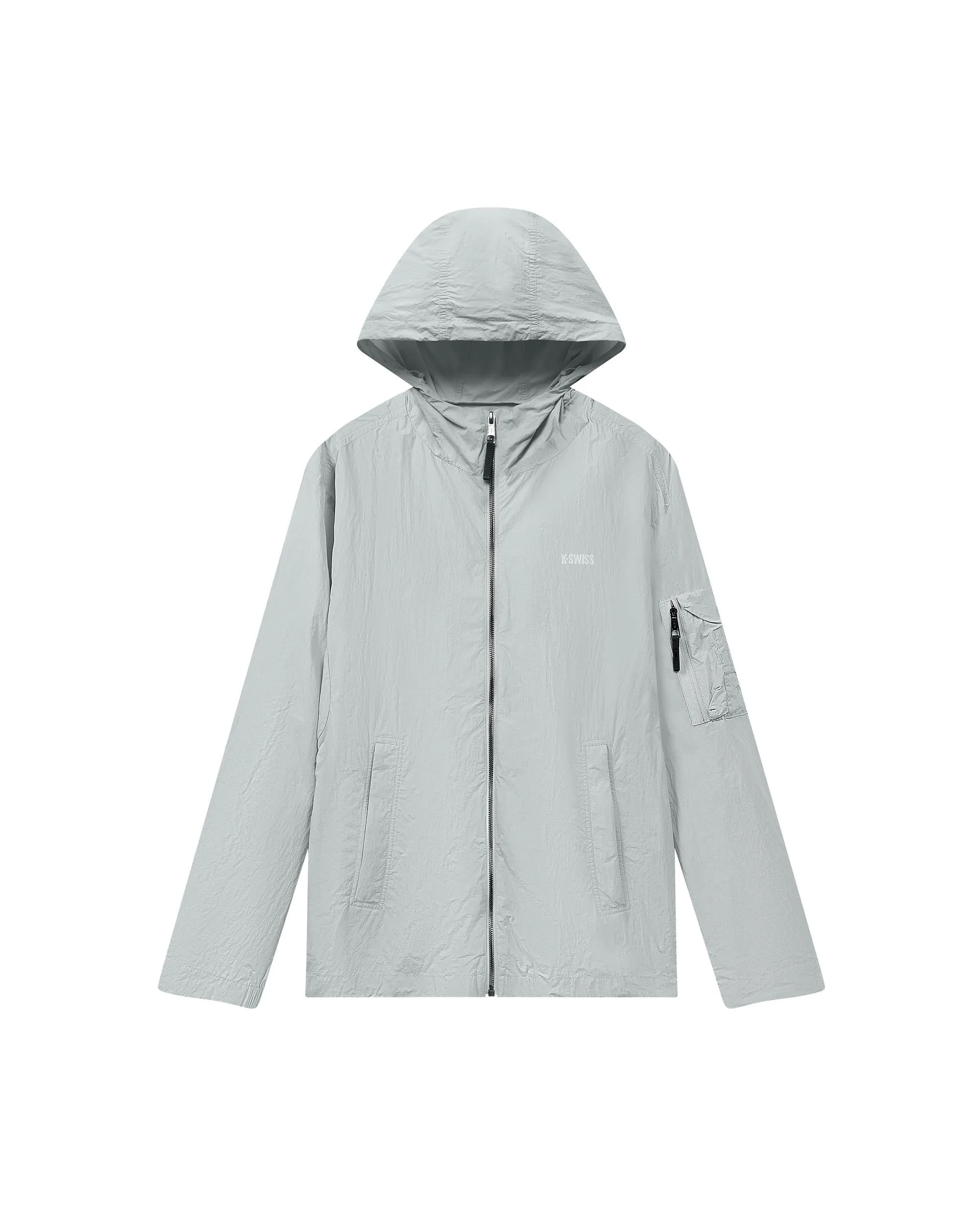 109889-029 | MEN'S K-SWISS LOGO HOODED JACKET | STONE/BLACK