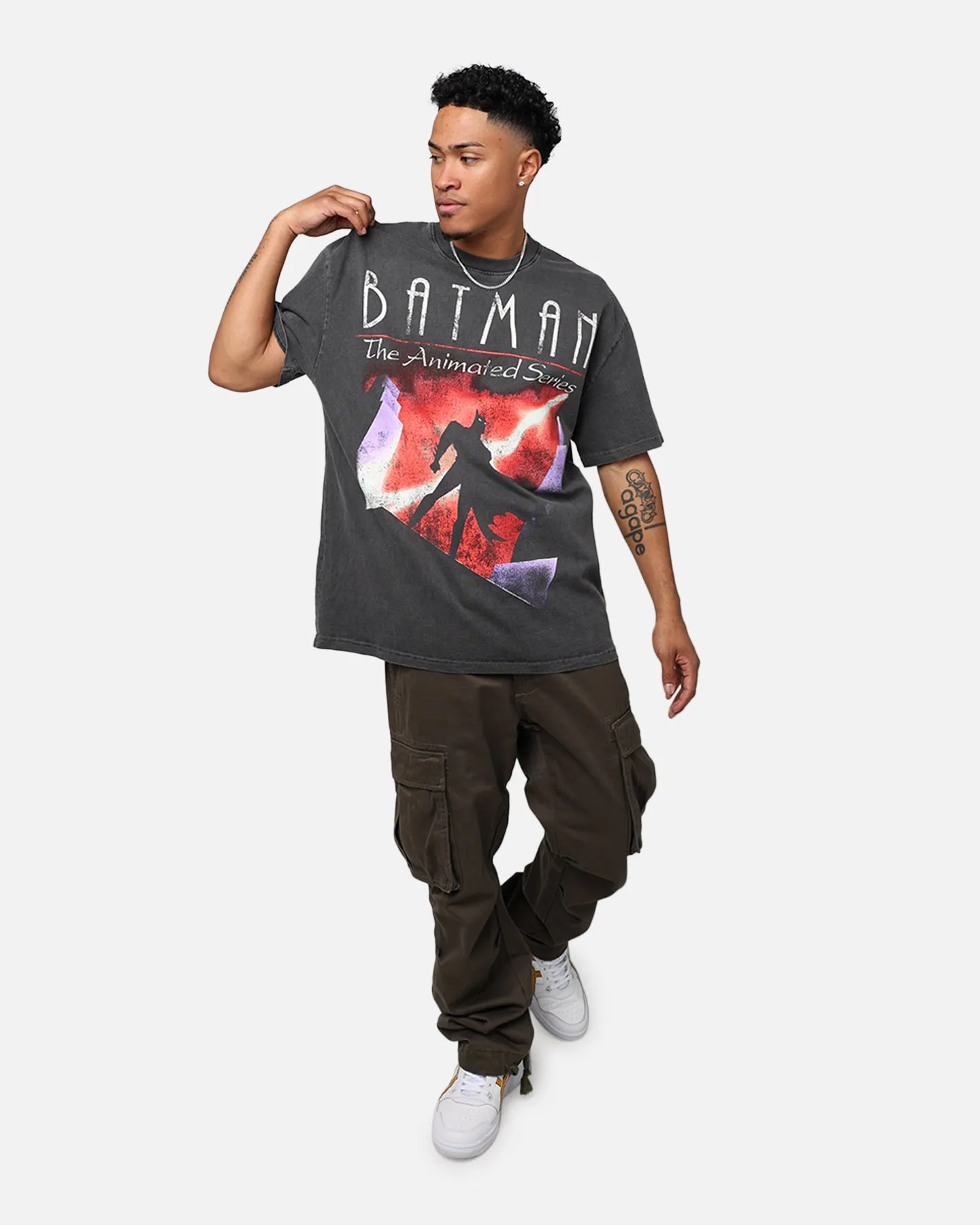 American Thrift X DC Batman The Animated Series Heavyweight Vintage T-Shirt Washed Black