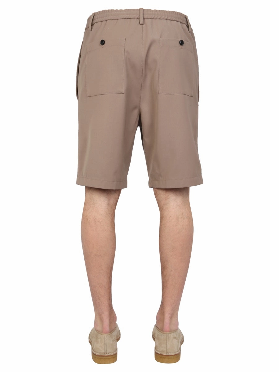 AMI Pleat Detailed Bermuda Shorts