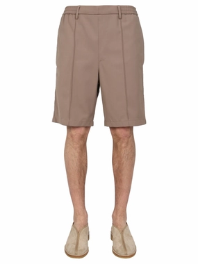 AMI Pleat Detailed Bermuda Shorts