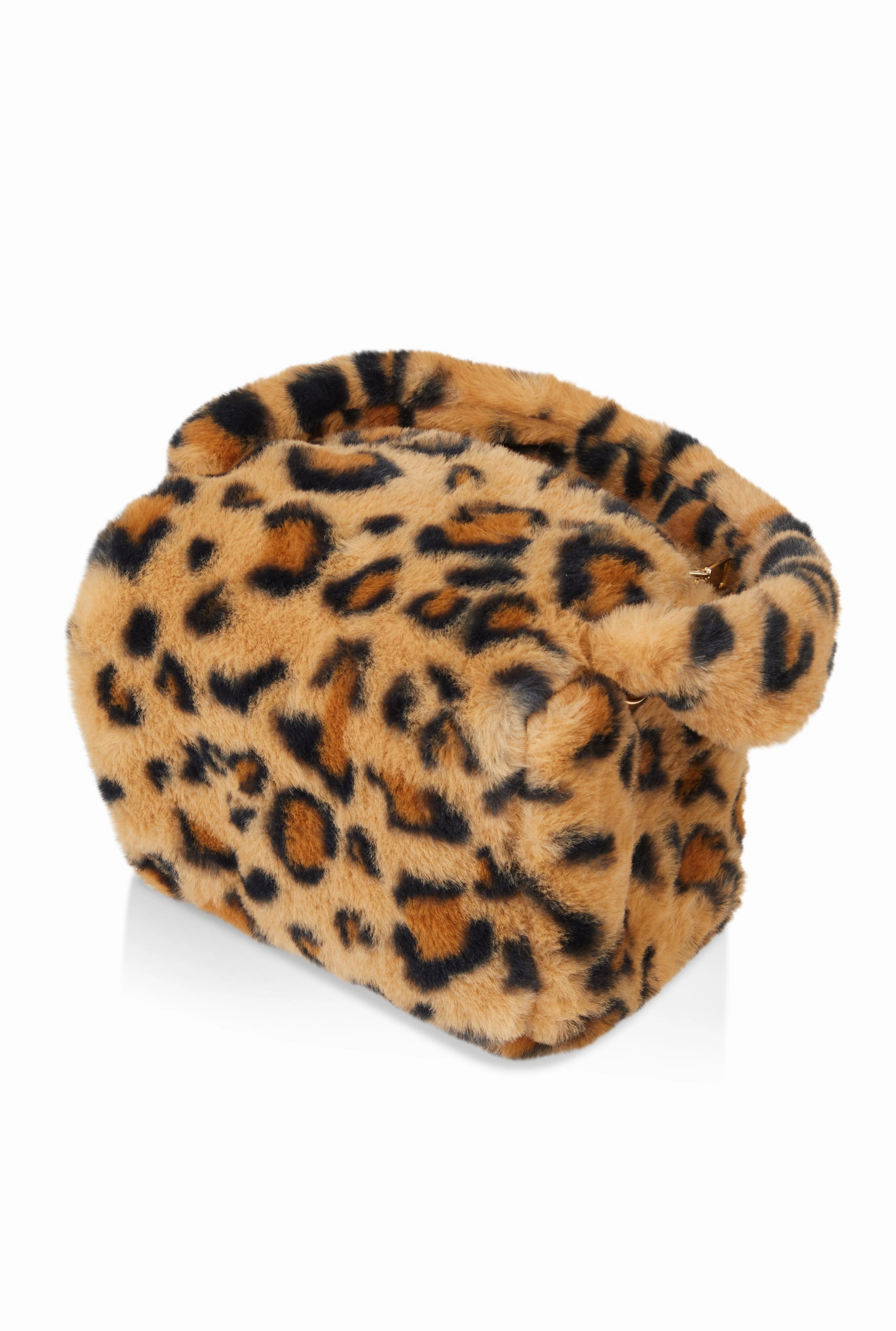 Animal Print Faux Fur Convertible Handbag