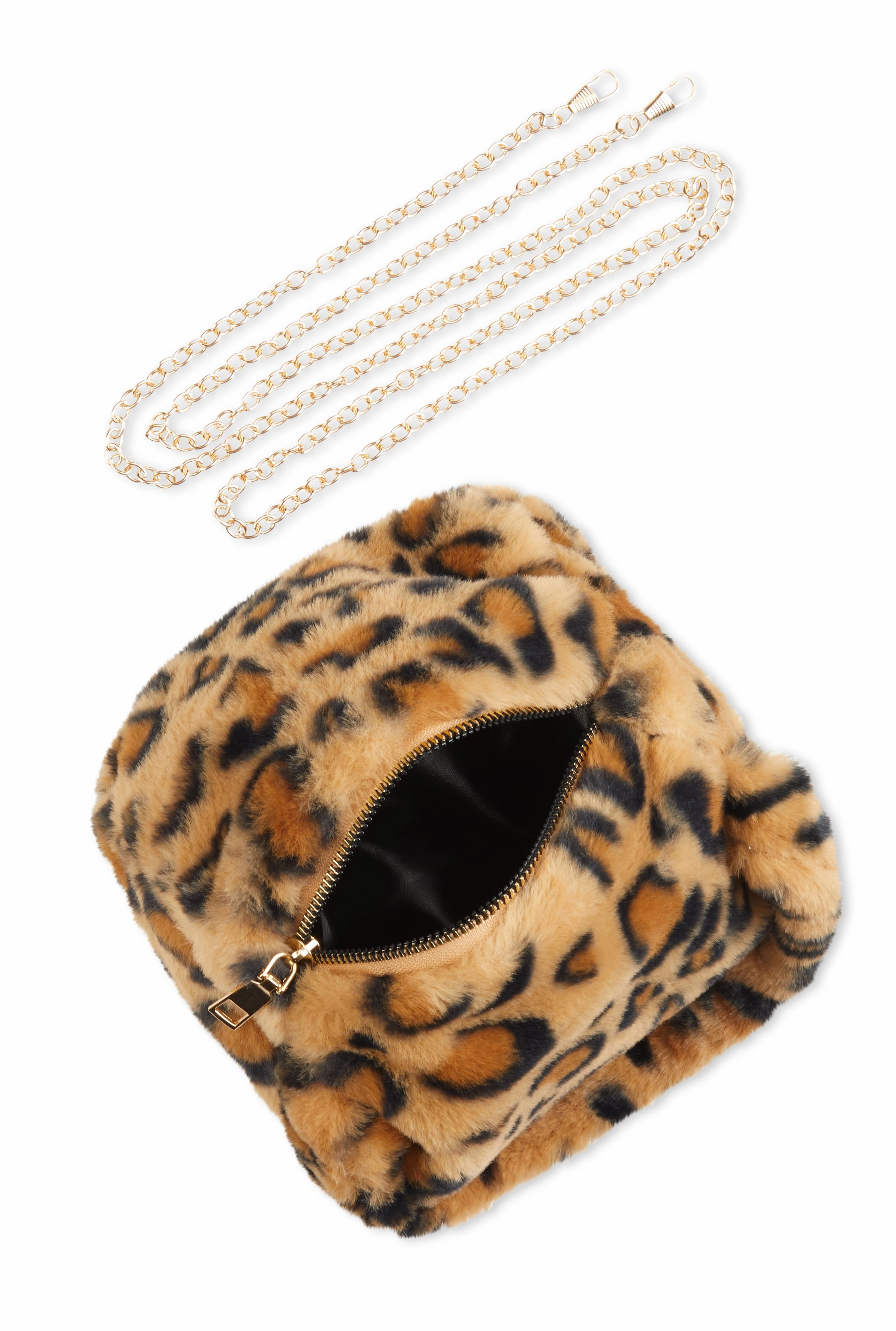 Animal Print Faux Fur Convertible Handbag