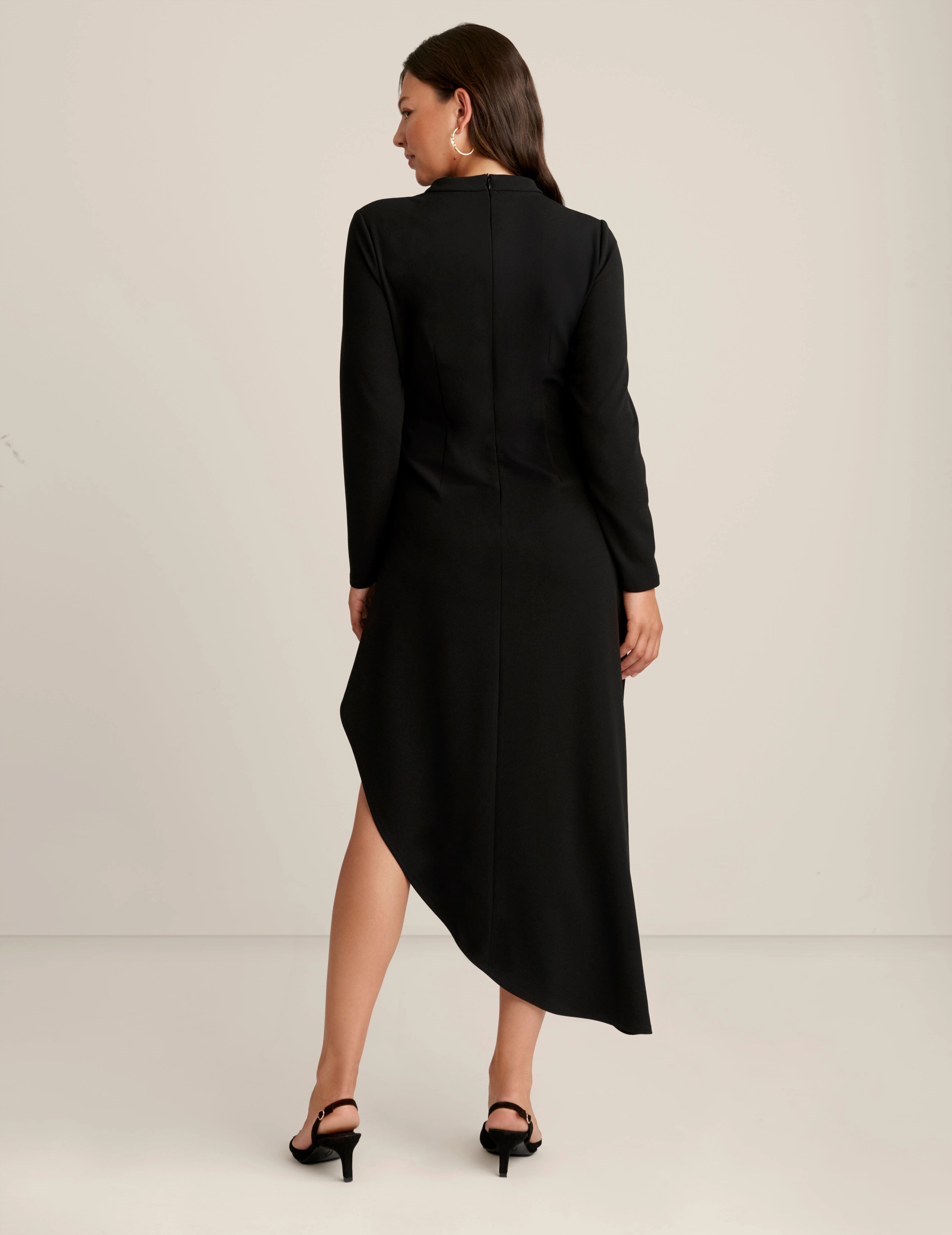 Asymmetrical Hem Ruched Midi - Sale