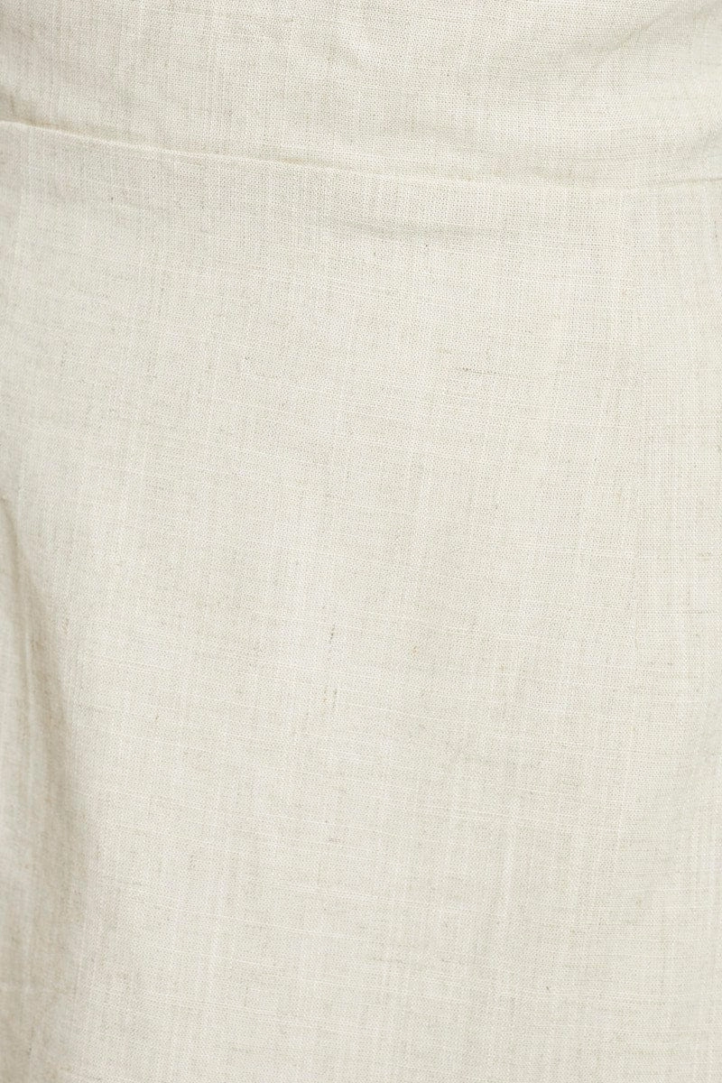 Beige Dress Sleeveless Mini Halter Neck