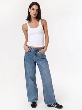 Billie Low Rise Baggy Jean - Weathered Blue