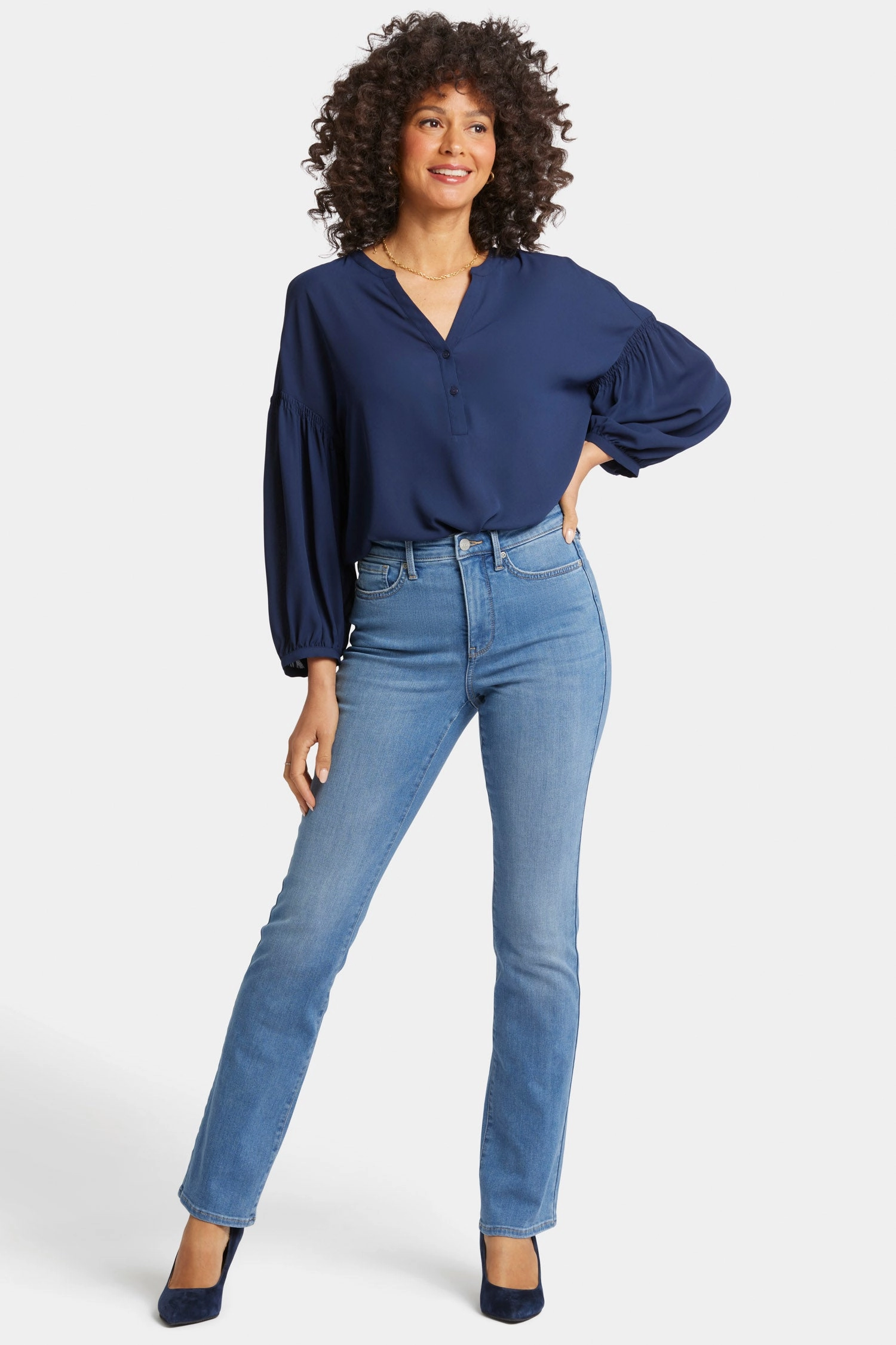 Billie Mini Bootcut Jeans In Petite - Water Canyon