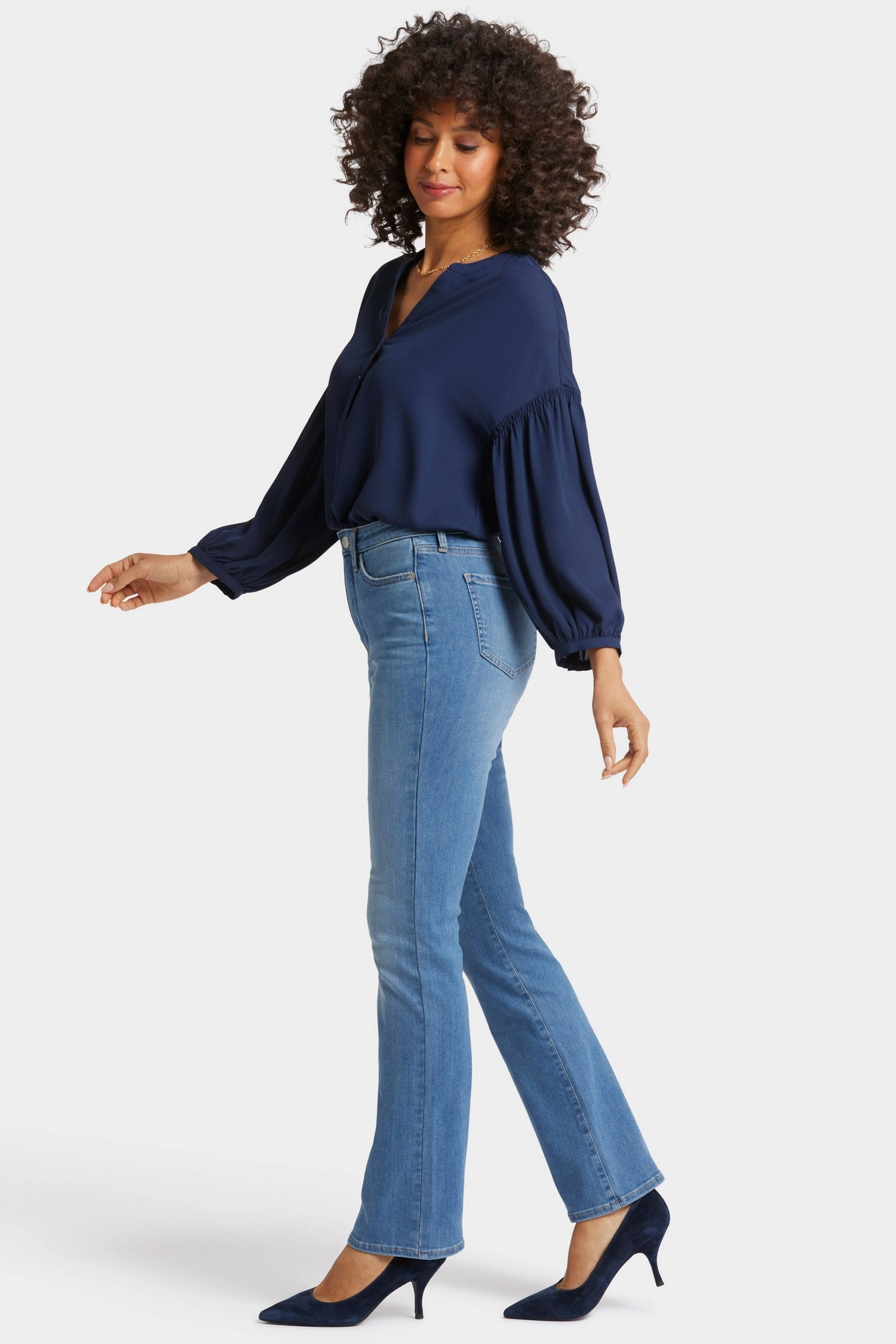 Billie Mini Bootcut Jeans In Petite - Water Canyon