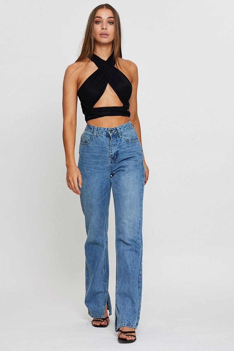 Black Crop Top Multi Way
