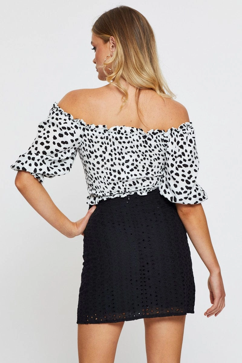 Black Mini Skirt High Rise