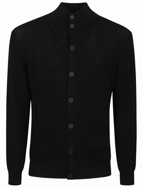 Black Ribbed Cardigan