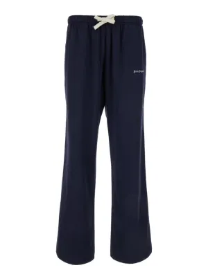 Blue Flared Trousers In Cotton