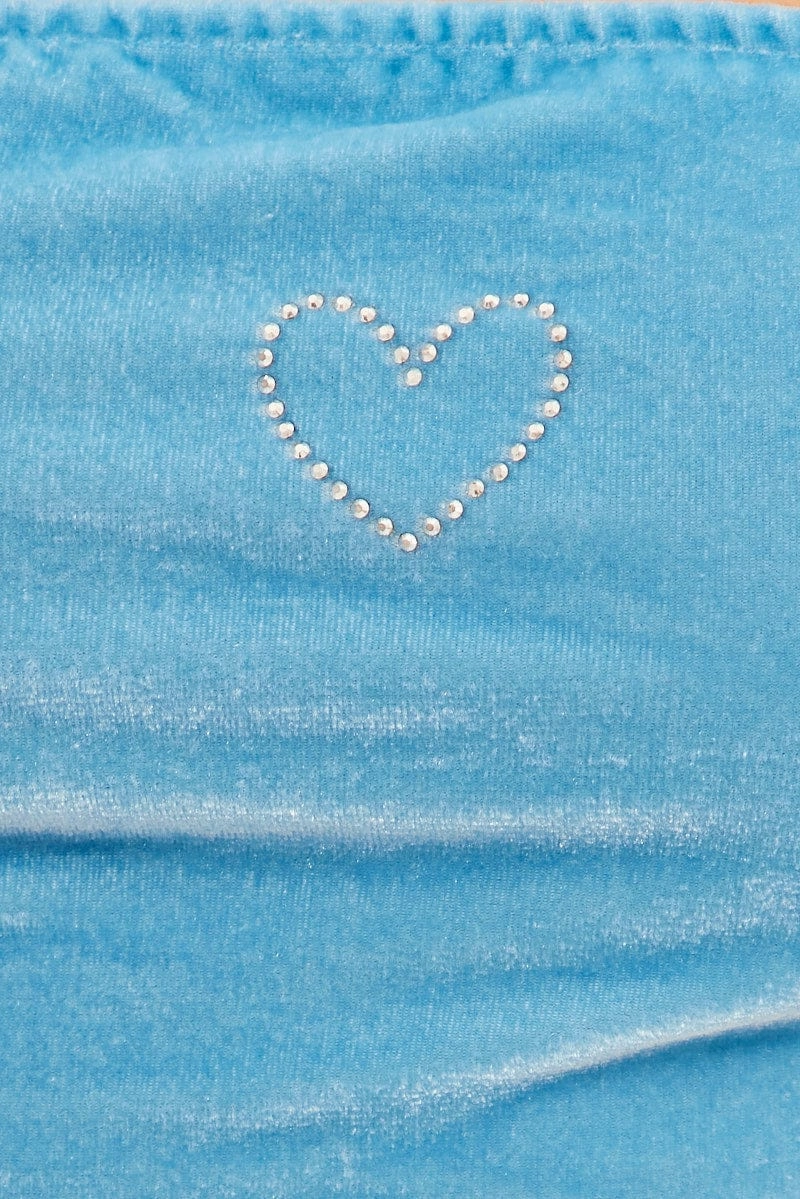 Blue Crop Top Lounge Set