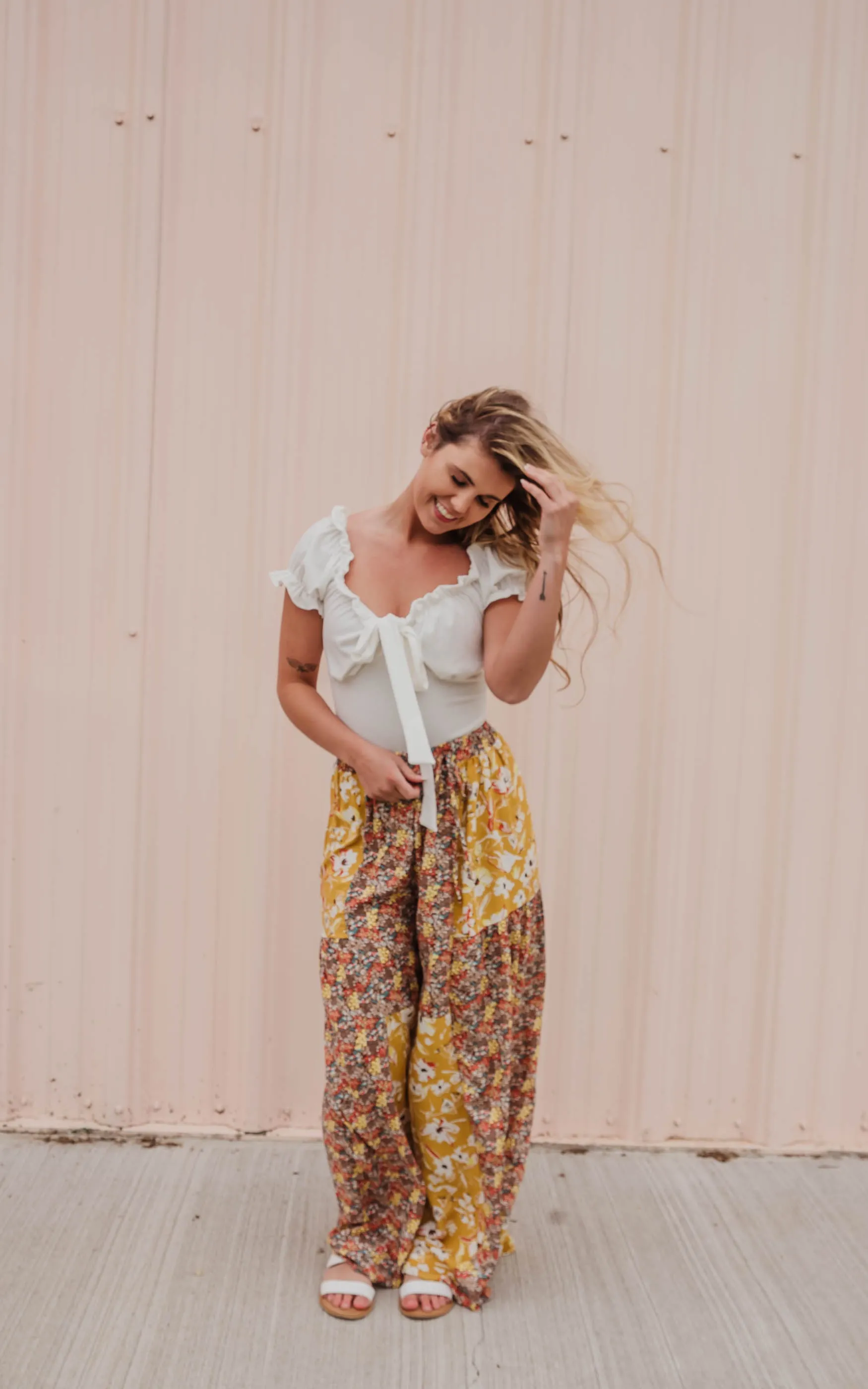 Boho Floral Patch Palazzo Pants | FINAL SALE*