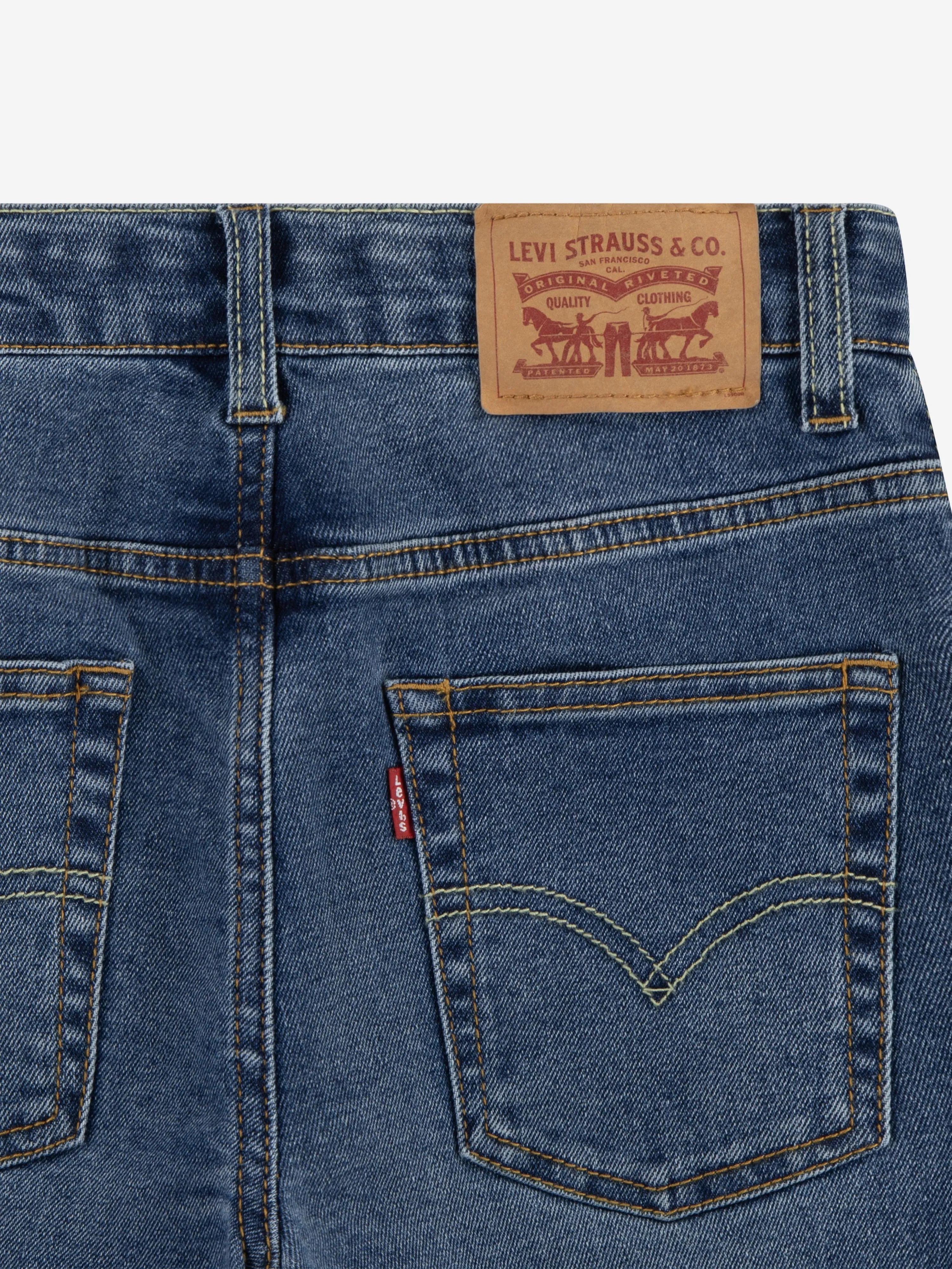 Boys New 511 Slim Fit Denim Shorts in Blue