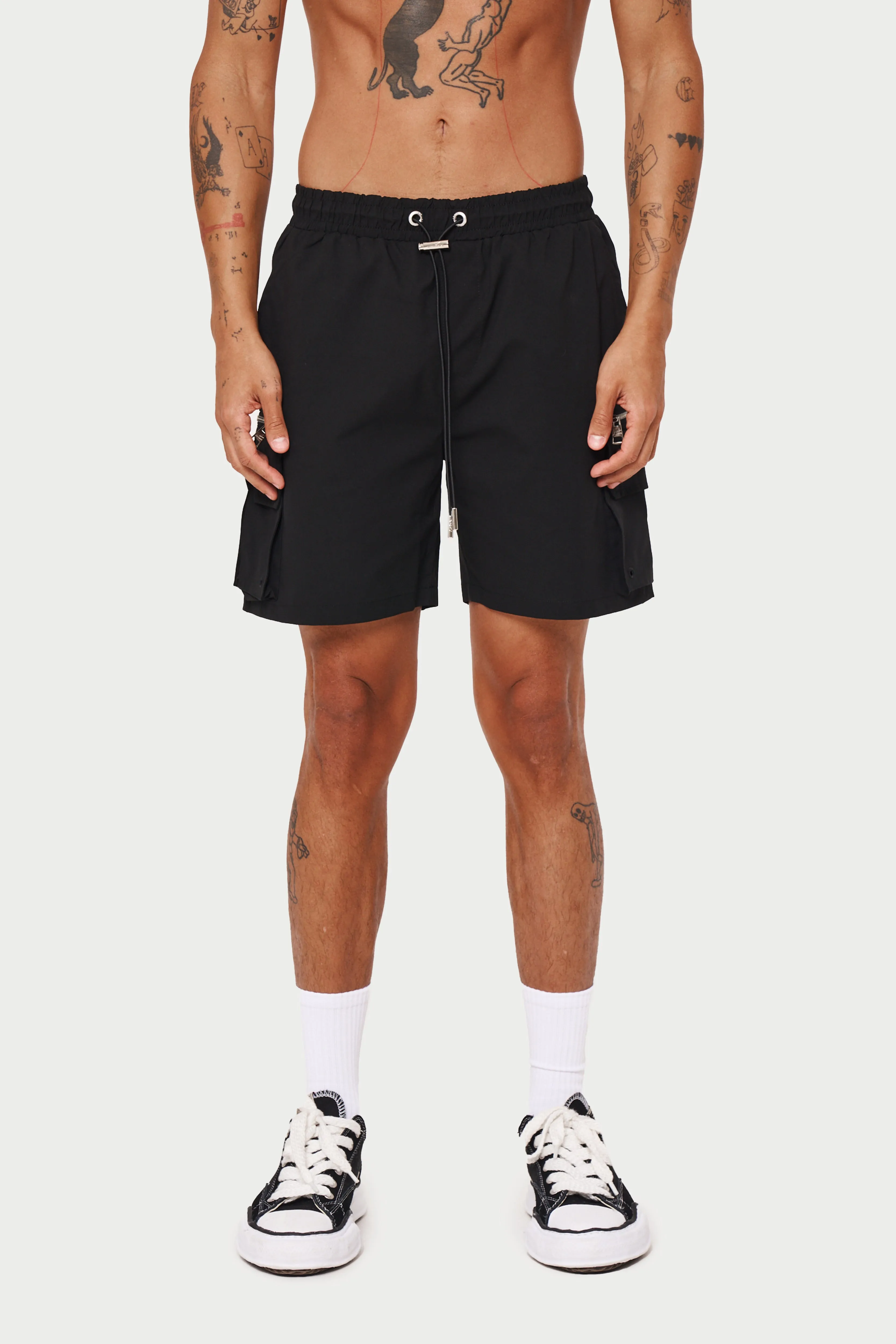 CARGO POCKET SWIM SHORT - BLACK