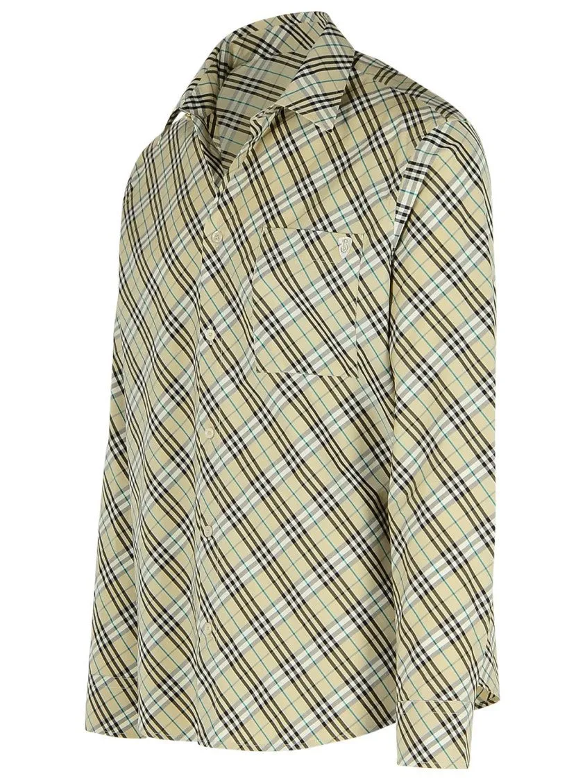 'Check' Cream Cotton Shirt