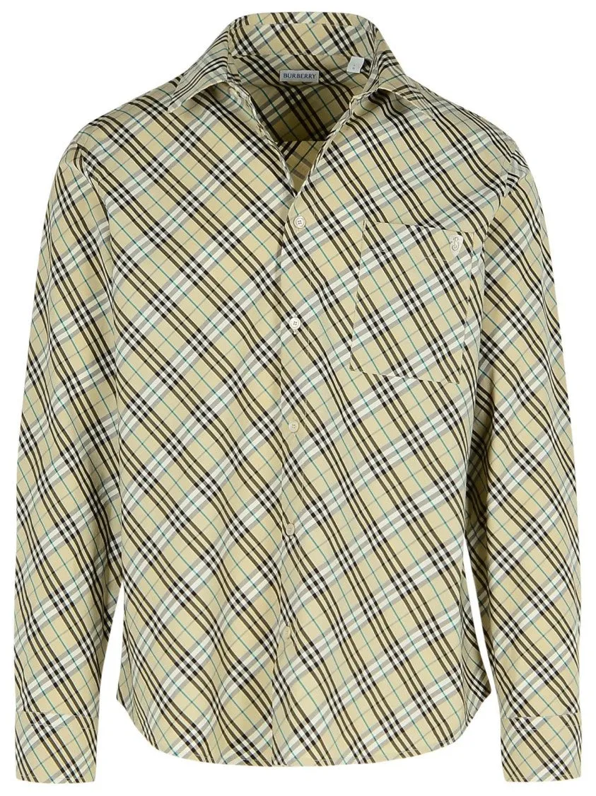 'Check' Cream Cotton Shirt