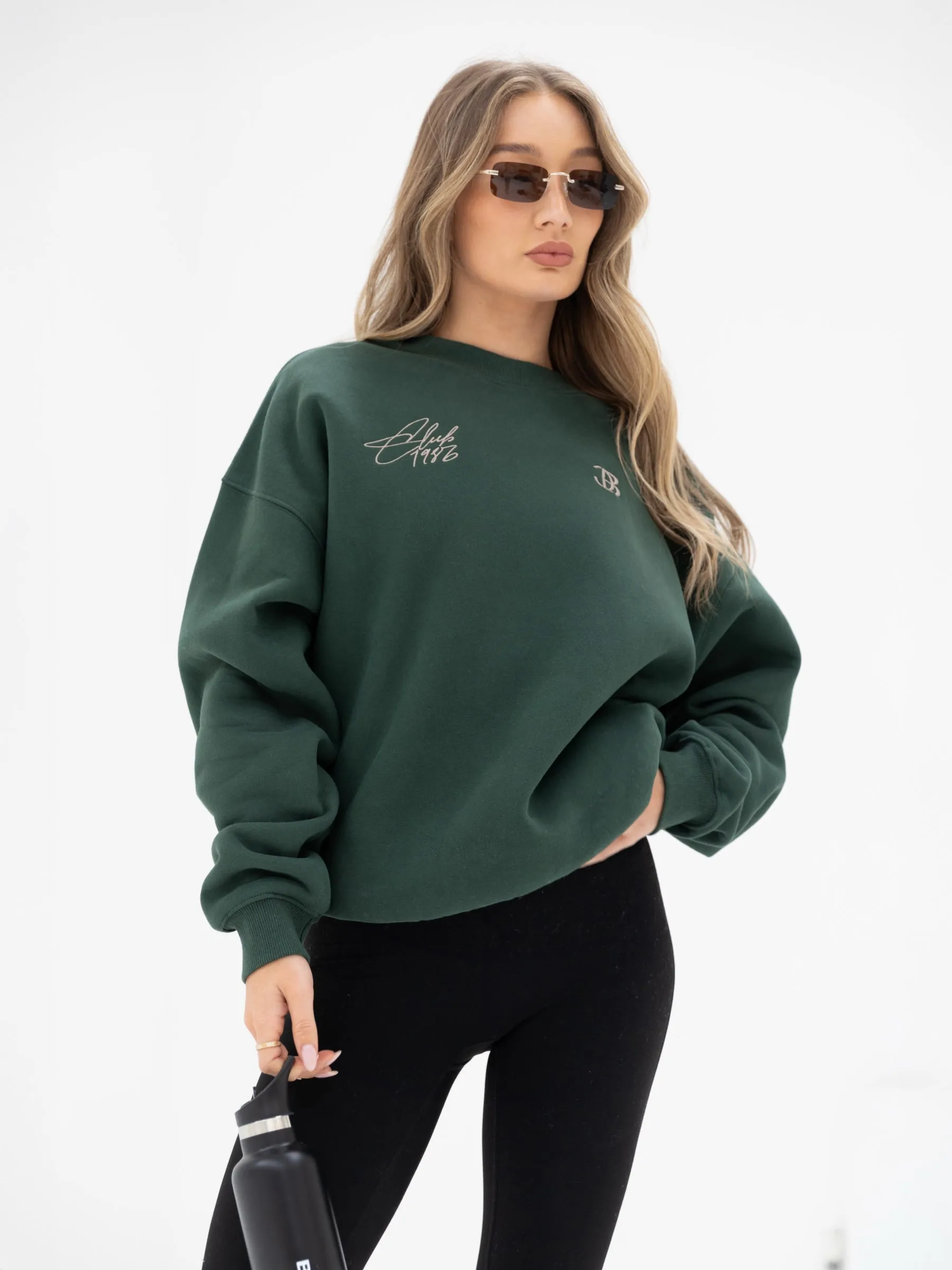 Club Oversized Sweater - Forest Green