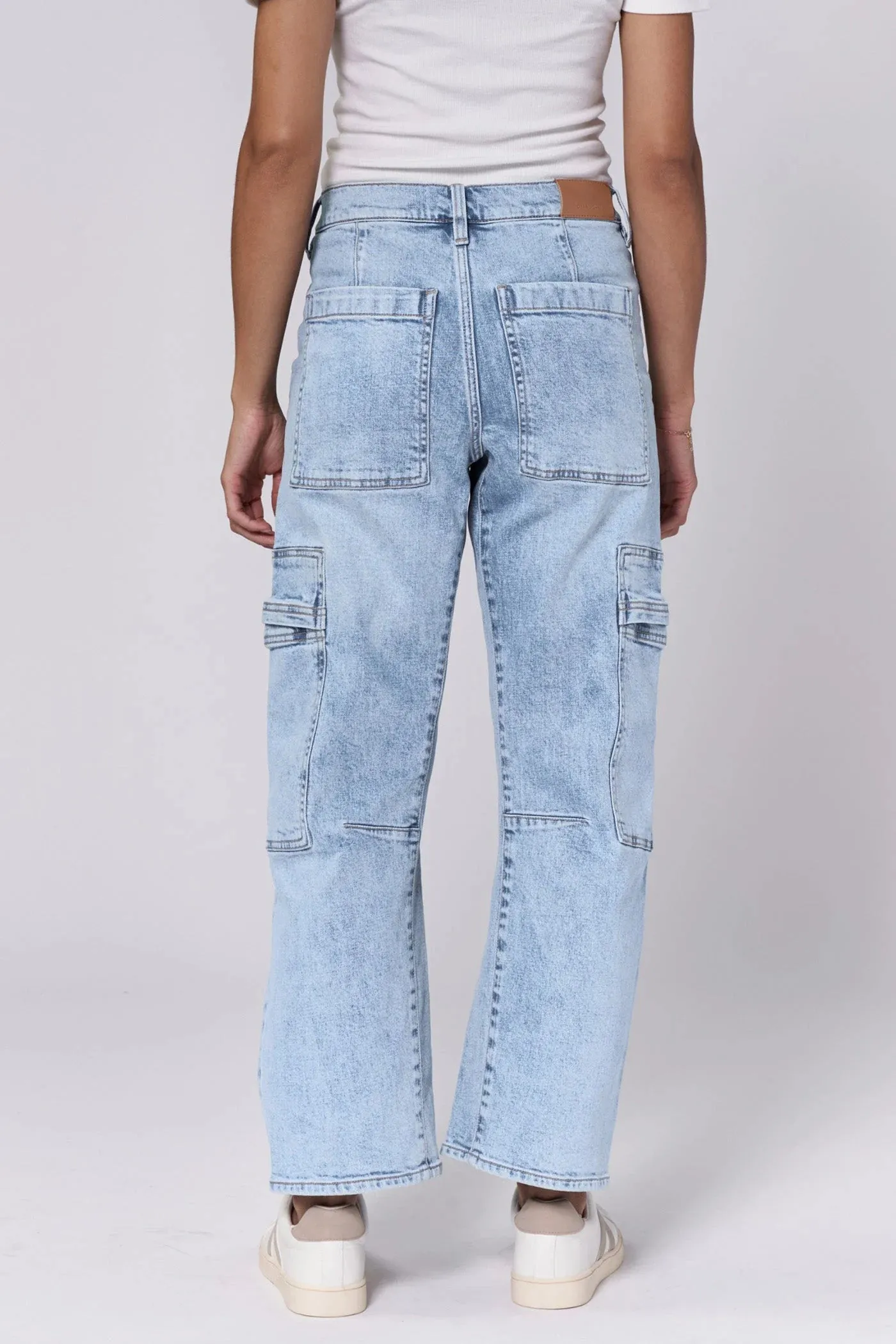 Dear John Lasso High Rise Cropped Baggy Fit Jeans Tejano Blue