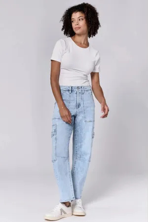 Dear John Lasso High Rise Cropped Baggy Fit Jeans Tejano Blue
