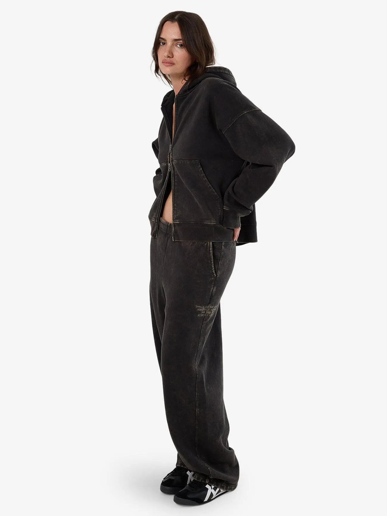Dissolve Zip Hood Fleece - Soot