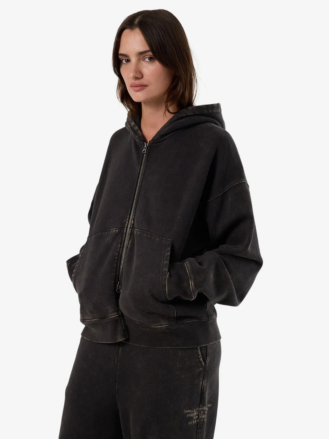 Dissolve Zip Hood Fleece - Soot