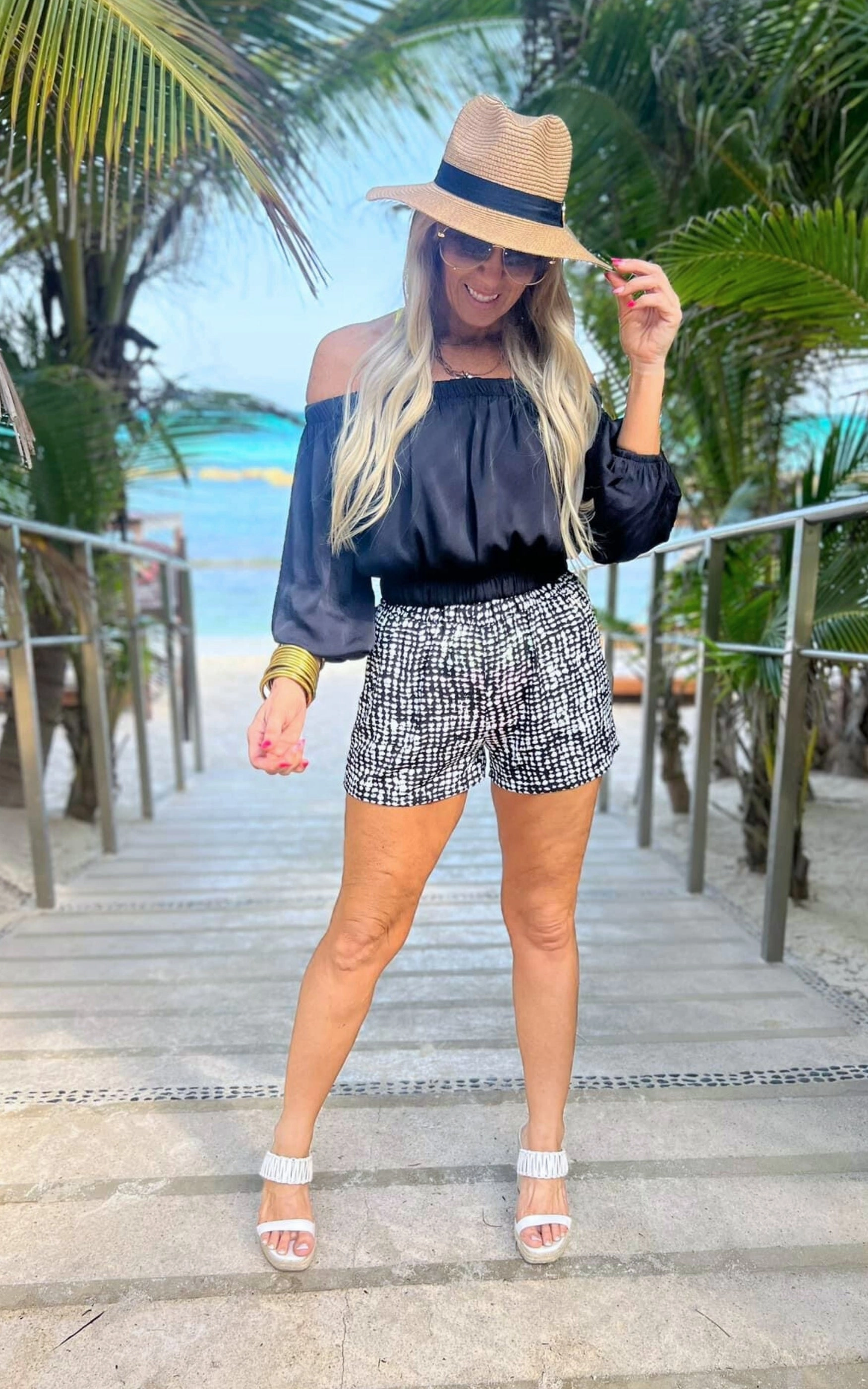 Distressed Gingham Mini Ruffle Pocket Shorts - Final Sale