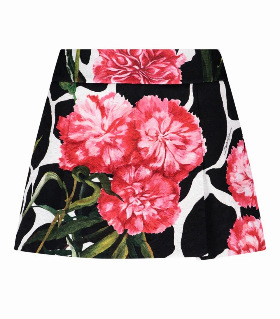 Dolce & Gabbana Floral Printed A-Line Mini Skirt