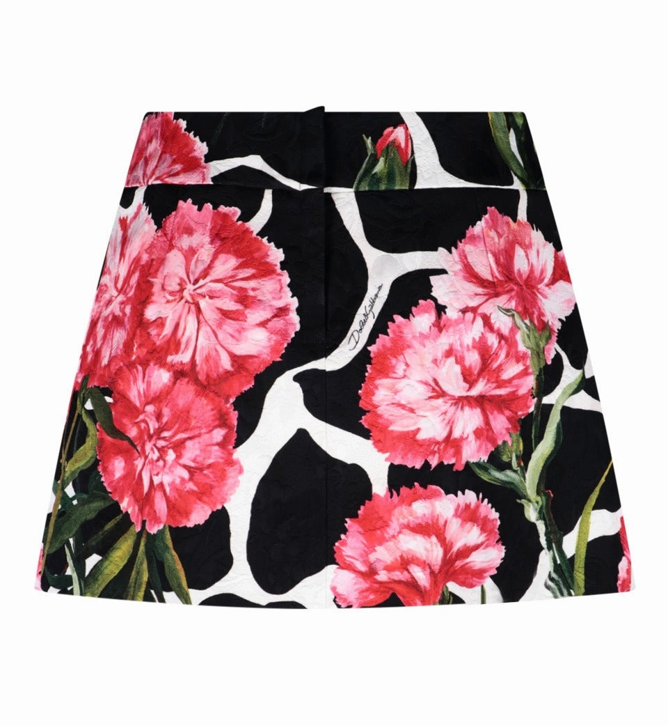 Dolce & Gabbana Floral Printed A-Line Mini Skirt