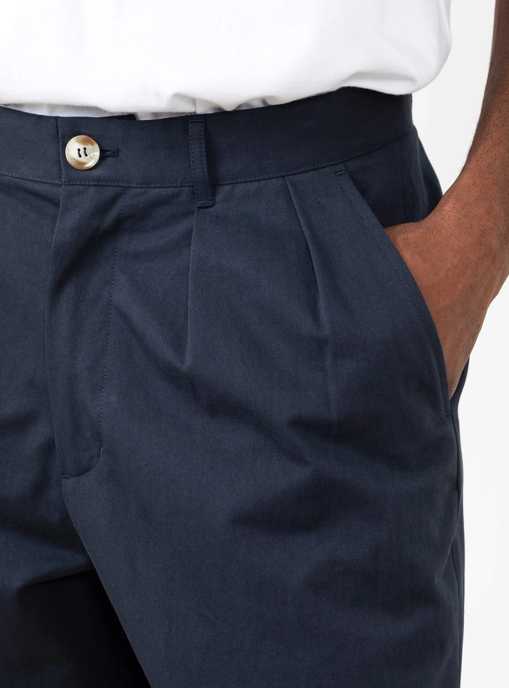 Double Pleated Pant Navy