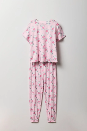Ensemble avec t-shirt à imprimé Snoopy et pantalon pour fille