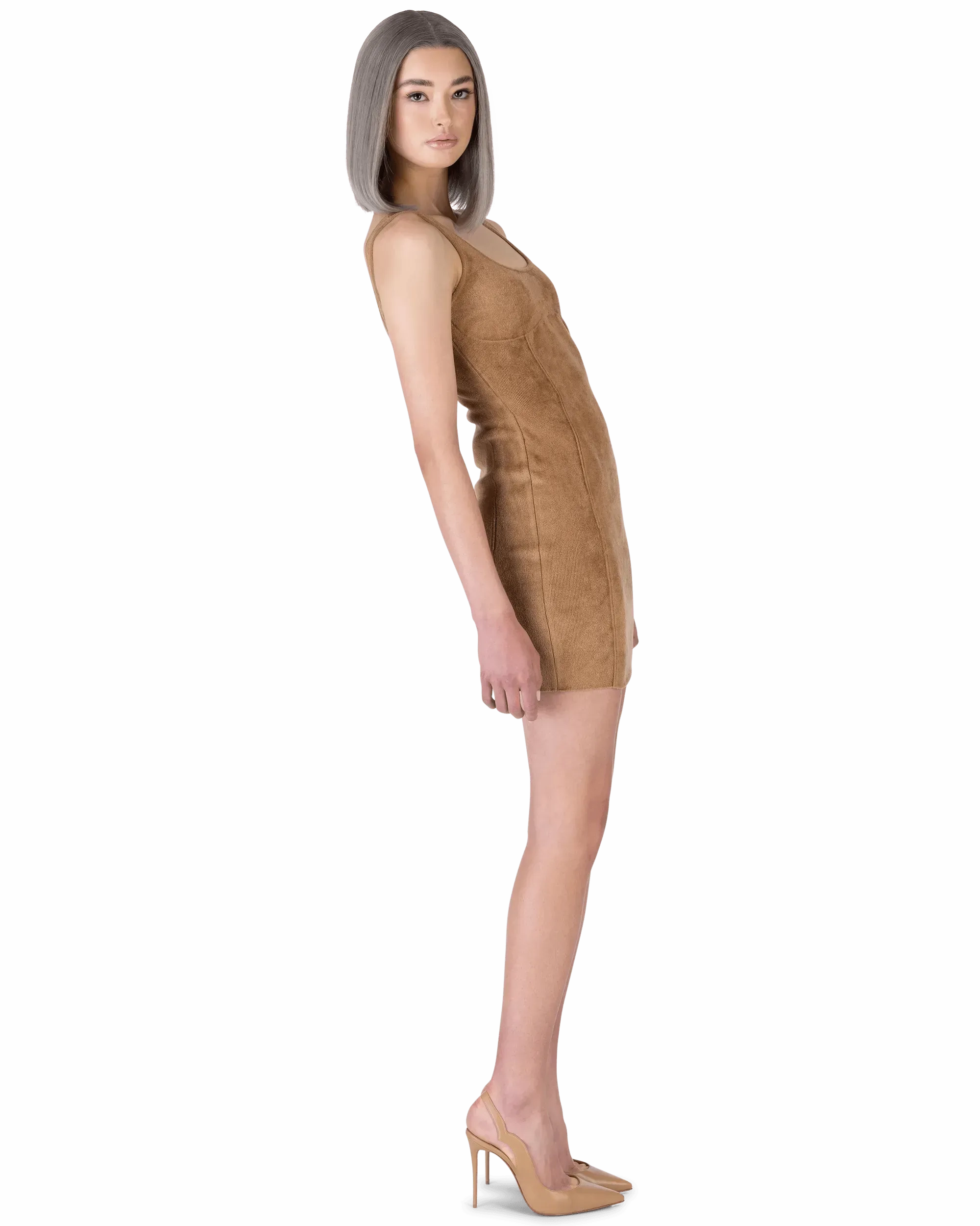 Fendi x Skims Velvet Knit Mini Dress