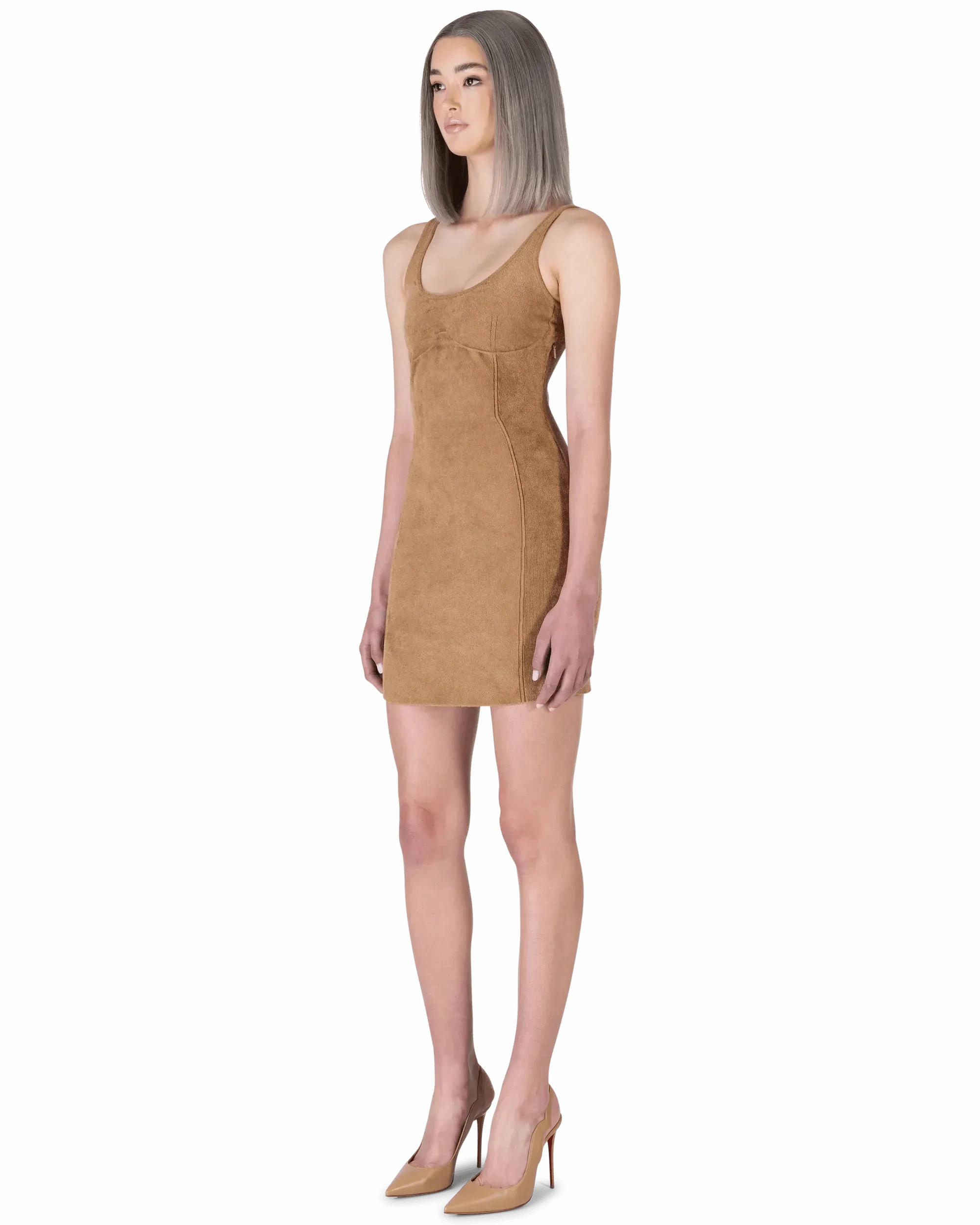 Fendi x Skims Velvet Knit Mini Dress