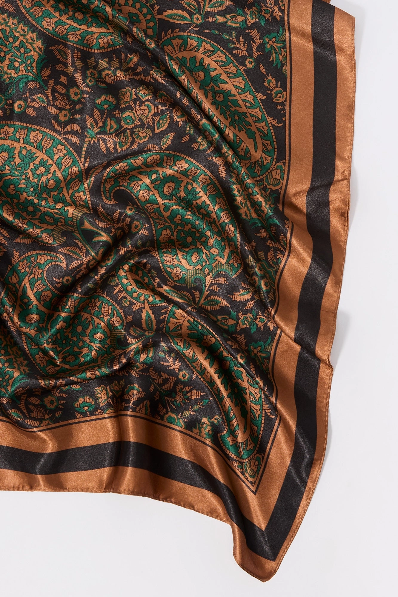 Floral Paisley Print Satin Multiway Scarf