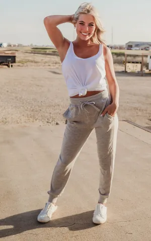 French Terry Cuffed Skinny Joggers - Final Sale
