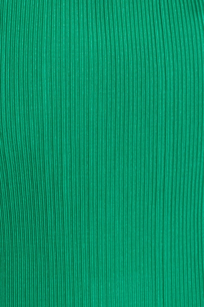 Green Plisse Bodycon Dress