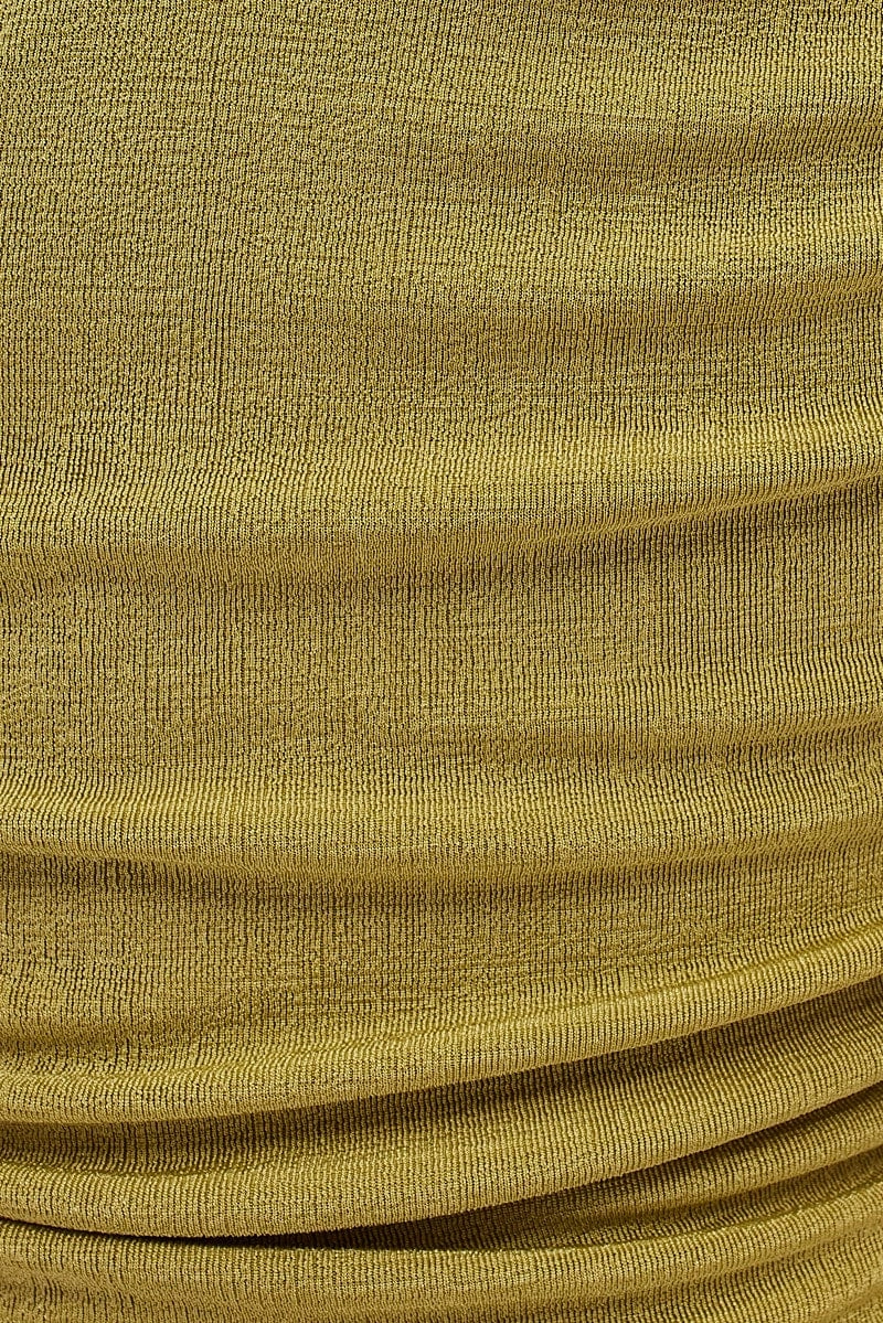 Green Top One Shoulder Sleeveless Slinky