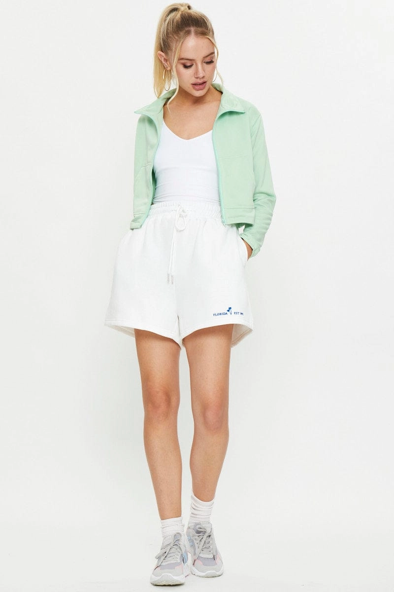 Green Zip Front Track Jacket