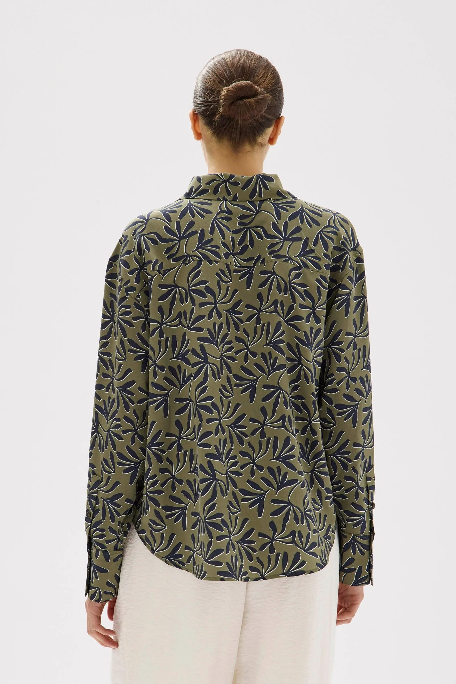 Hibiscus Print Silk Shirt