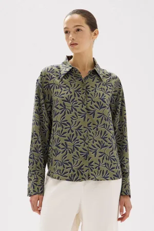 Hibiscus Print Silk Shirt