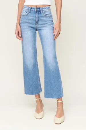 High Rise Crop Slim Wide Leg