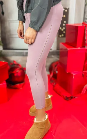 High Waisted Solid Knit Side Stitched Leggings - Final Sale