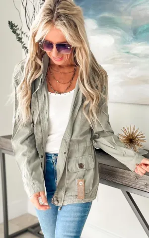 Hooded Anorak Jacket With Cargo Pockets - Final Sale