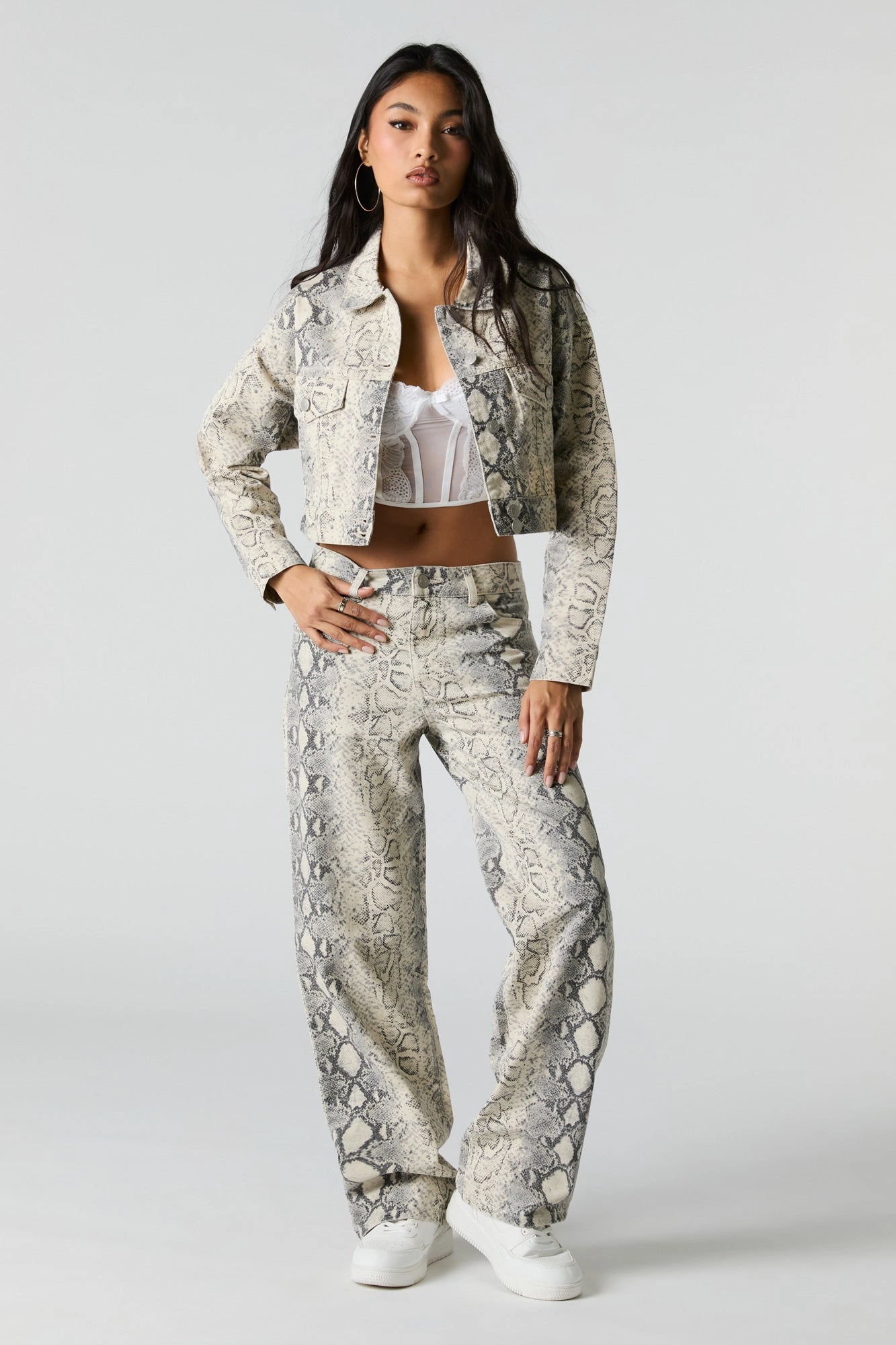 Jean en denim baggy imprimé