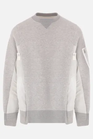 jersey and twill sweatshirt