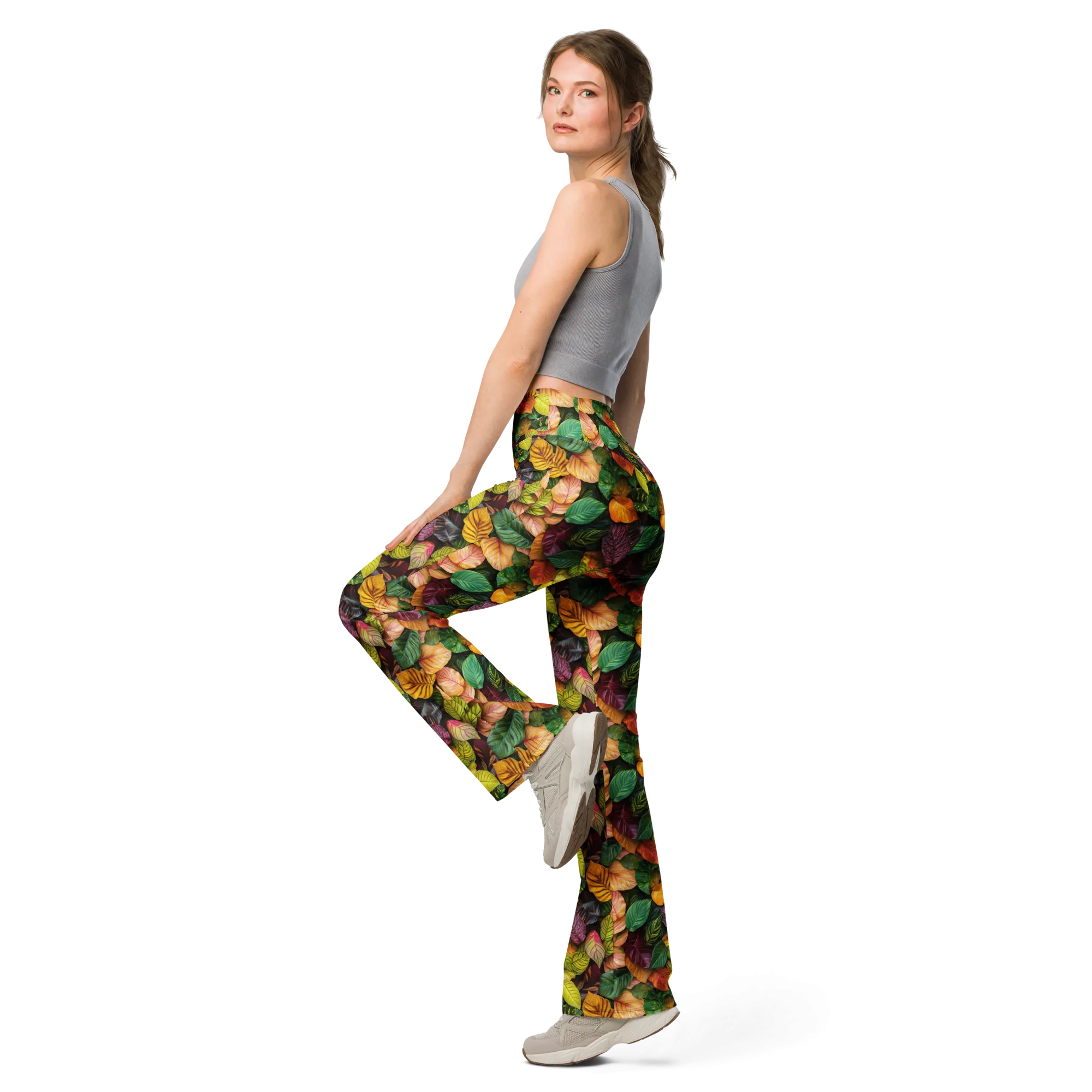 Jungle Leaf Flare Leggings