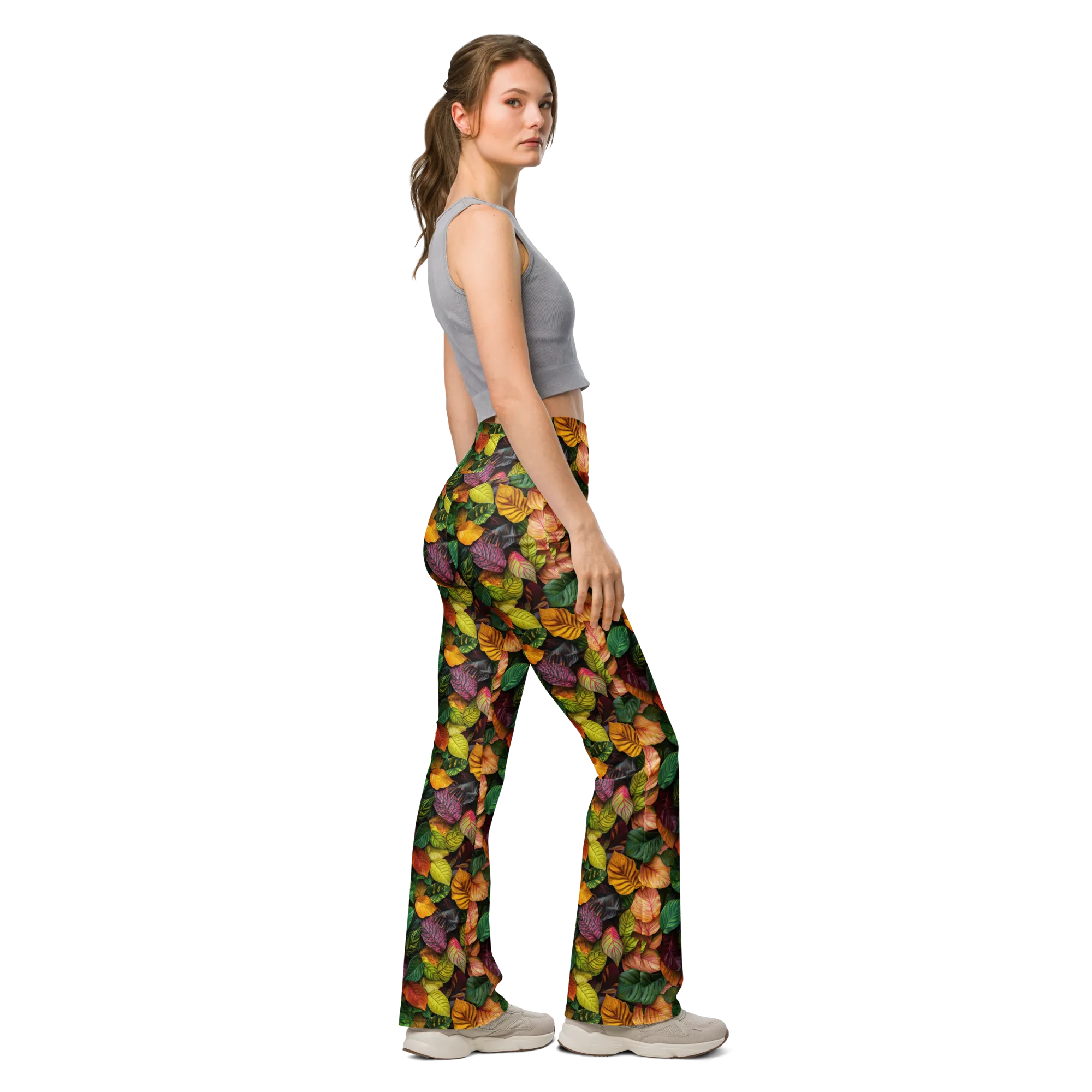 Jungle Leaf Flare Leggings