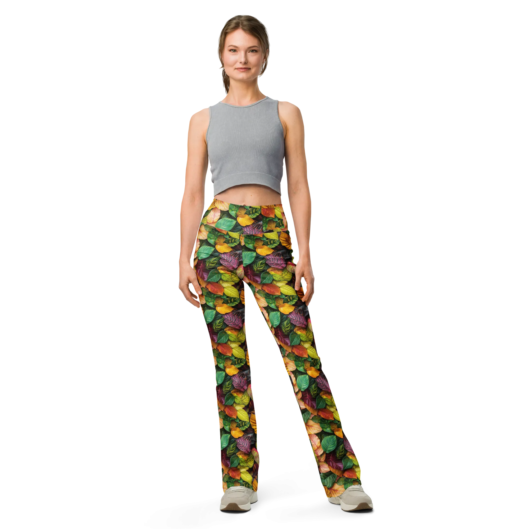 Jungle Leaf Flare Leggings