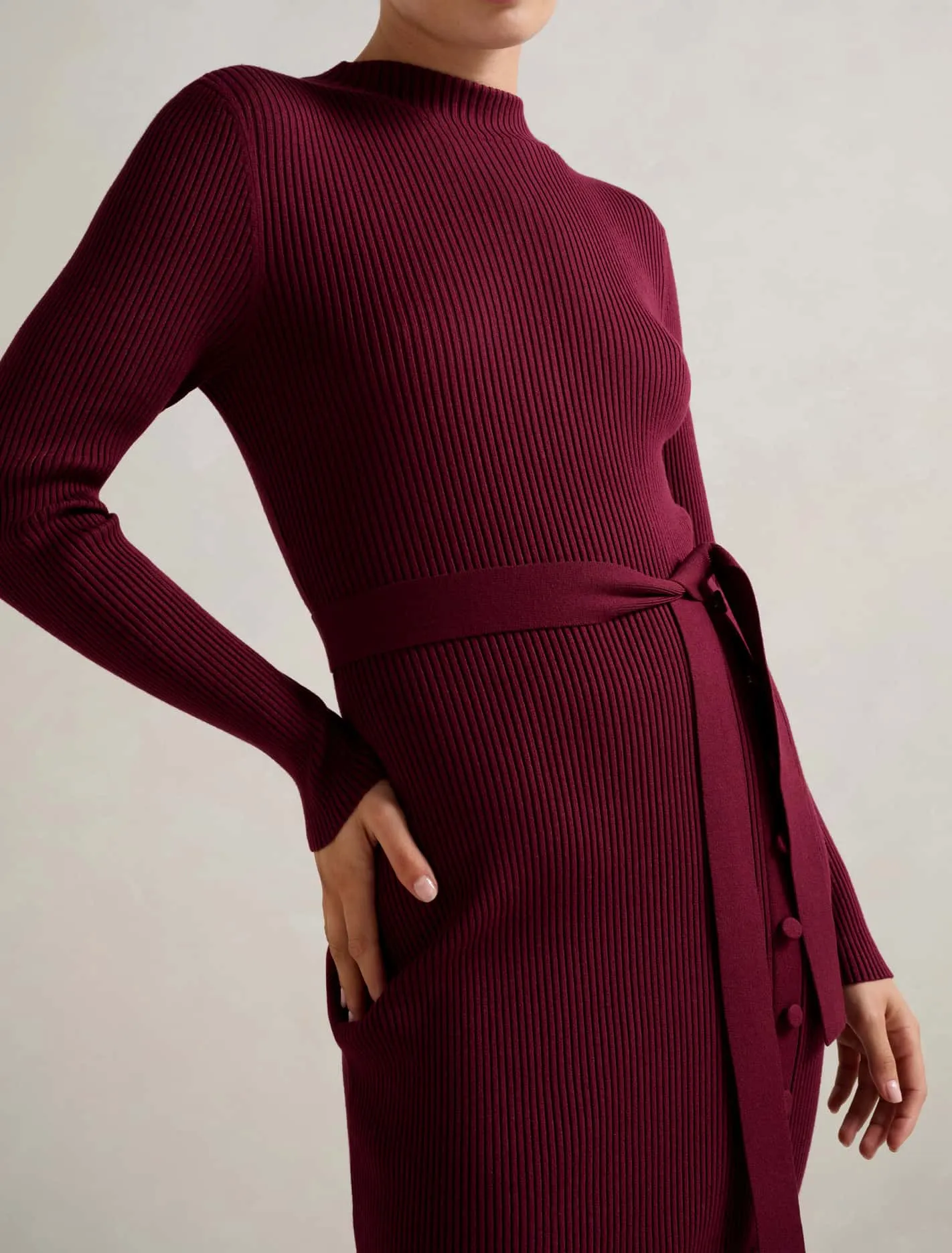 Kiara Button Detail Midi Dress