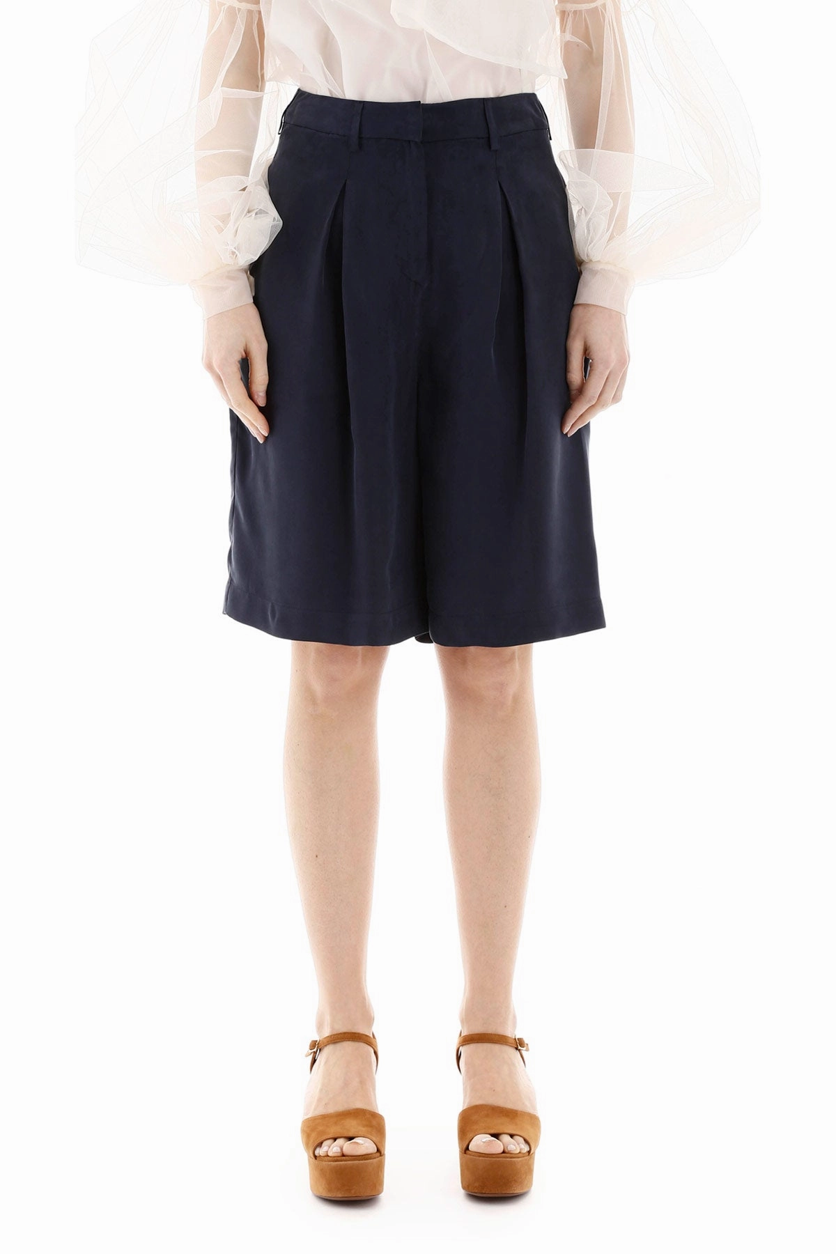 L'Autre Chose Pleated Bermuda Shorts